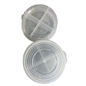 6 Clear Plastic Compartment Organizer Set Round, Crafts, Beads, Buttons, Travel